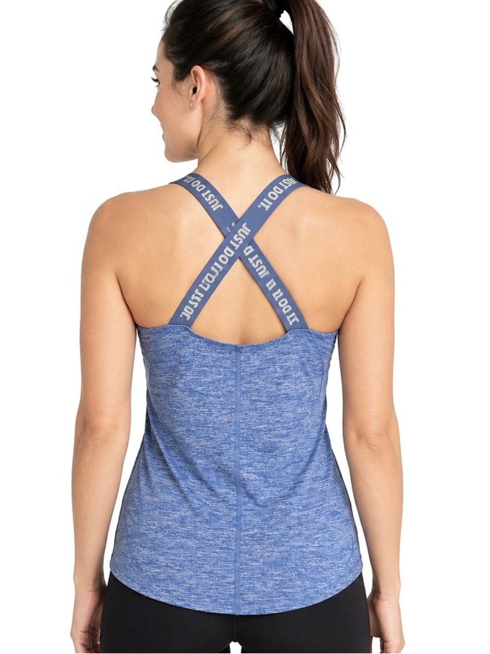 Nike Dri-FIT Blue Heathered Racerback Tank Top Women’s S Athletic Workout active